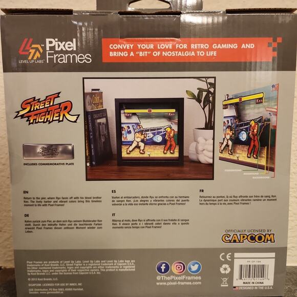 Pixel Frames - Street Fighter II, Boat Scene (NEW) 9" x 9" Framed Shadow Box Art - Picture 4 of 6